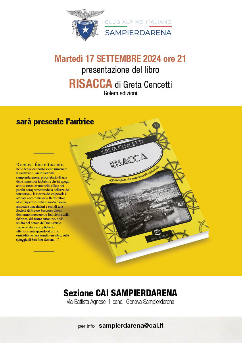 Martedì 17 Settembre – Presentazione libro “Risacca”